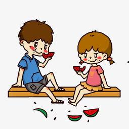 吃瓜的小孩插画视频,吃瓜小孩插画视频，带你领略纯真童趣